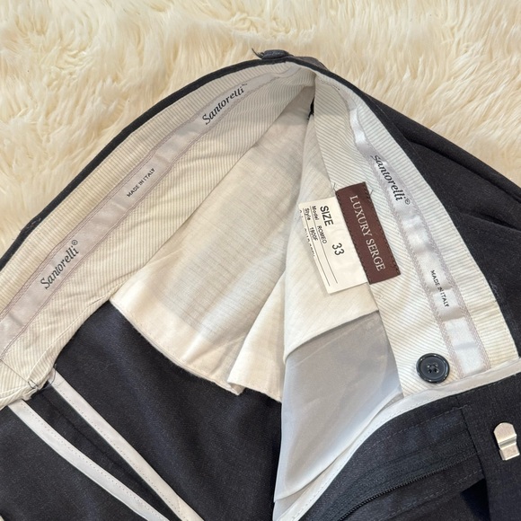 Santorelli Wool Luxury Serge Dress Pants - Picture 8 of 9